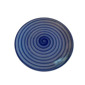 AS IS Blue swirl handpainted 10" dinner plate tableware
